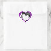 Zebra Gestreepte Paarse gepersonaliseerde foto Sti Hart Sticker (Tas)