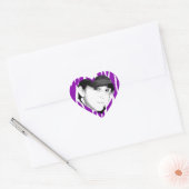 Zebra Gestreepte Paarse gepersonaliseerde foto Sti Hart Sticker (Envelop)