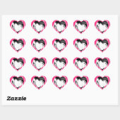 Zebra Gestreepte roze gepersonaliseerde foto Stick Hart Sticker (Vel)