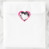 Zebra Gestreepte roze gepersonaliseerde foto Stick Hart Sticker (Tas)