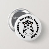 Zebra Geweldige Kind Ronde Button 5,7 Cm (Voorkant /achterkant)