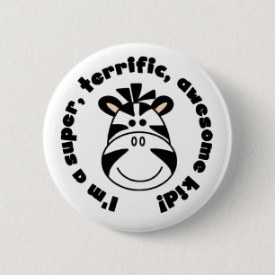 Zebra Geweldige Kind Ronde Button 5,7 Cm