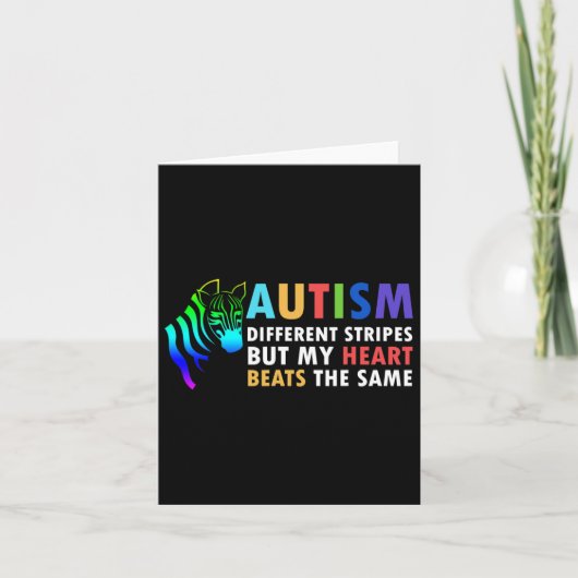Zebra Gezegde Inspirerend Autisme Kaart (Voorkant)
