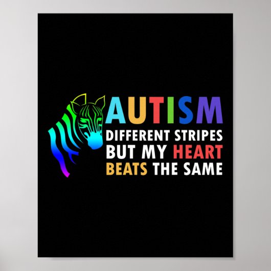 Zebra Gezegde Inspirerend Autisme Poster (Voorkant)