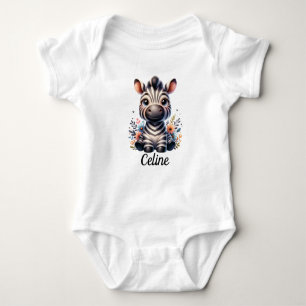 Zebra Gezichtsbloemen Custom Romper