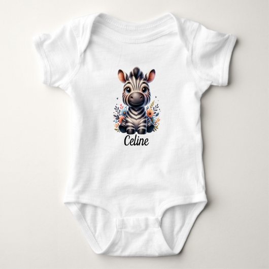 Zebra Gezichtsbloemen Custom Romper (Voorkant)