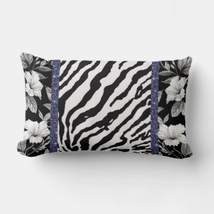 Zebra glam sprankeling met zwart en wit kussen