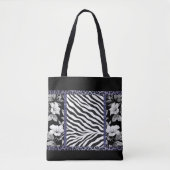 Zebra glam sprankeling met zwart en wit tote bag (Voorkant)