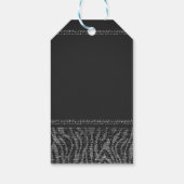 Zebra Glans Zilver Zwart Glam Chic Feest Favor Cadeaulabel (Achterkant)