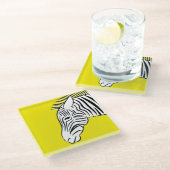 Zebra Glazen Onderzetter (Schuin)