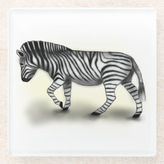 "Zebra" Glazen Onderzetter (Voorkant)