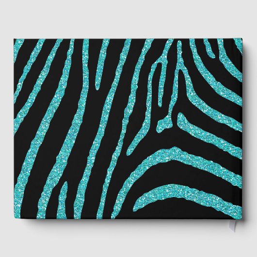 Zebra Glitter Bat Mitzvah Guestbook Gastenboek (Achterkant)