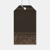 Zebra Glitter Bruin Goud Glam Chic Feest Favor Cadeaulabel (Achterkant)