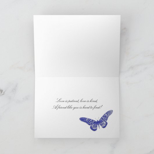 Zebra Glitter Hartelijk dank voor Sparkle Silver B Bedankkaart (Binnen)