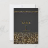 Zebra Glitter Lovertjes Glam Chic Tafel Nummers Kaart (Voorkant)