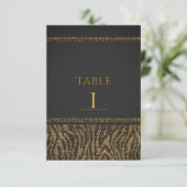 Zebra Glitter Lovertjes Glam Chic Tafel Nummers Kaart (Staand voorkant)