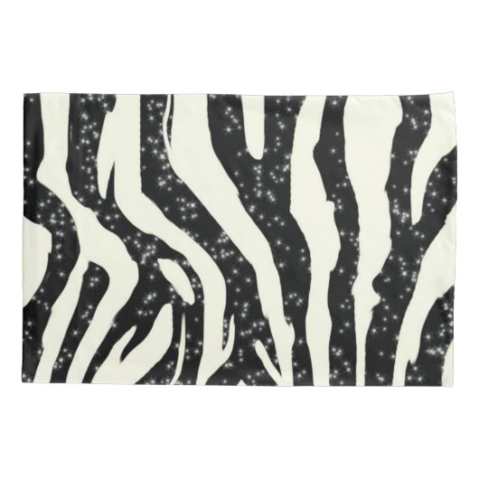 Zebra Glitter Stripes Animal Print Kussensloop (Achterkant)