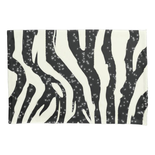 Zebra Glitter Stripes Animal Print Kussensloop (Voorkant)