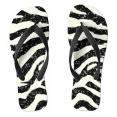 Zebra Glitter Stripes - Teenslippers voor het afdr (Voetbed)