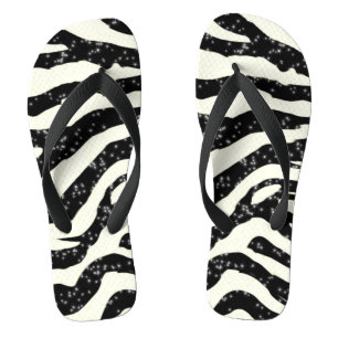 Zebra Glitter Stripes - Teenslippers voor het afdr
