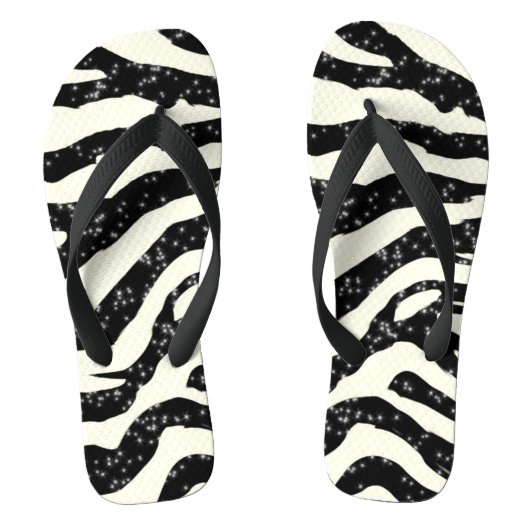 Zebra Glitter Stripes - Teenslippers voor het afdr (Voetbed)