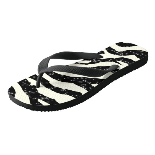 Zebra Glitter Stripes - Teenslippers voor het afdr (Schuin)