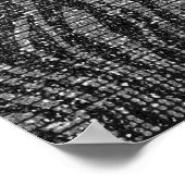 Zebra Glitter Zilver Zwart Glam Chic Feest Banner Poster (Hoek)