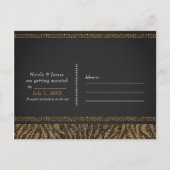 Zebra Glitters Sequins Glam Chic Bewaar de Datum Aankondigingskaart (Achterkant)