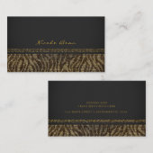 Zebra Glitters Sequins Glam Chic Moderne Elegante Visitekaartje (Voorkant / Achterkant)