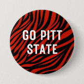 Zebra Go Pitt State Ronde Button 7,6 Cm (Voorkant)