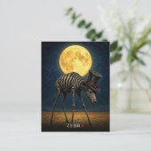 Zebra Gothic Top Hat gotische Surrealist Briefkaart (Staand voorkant)