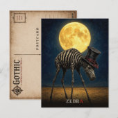 Zebra Gothic Top Hat gotische Surrealist Briefkaart (Voorkant / Achterkant)