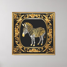 Zebra goud en zwart sierlijk lijst