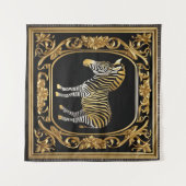 Zebra goud en zwart sierlijk lijst wandkleed (Voorkant (horizontaal))