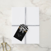 Zebra Goud Zwart Wit Luipaard Parel Cadeaulabel (Met Touw)