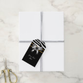 Zebra Goud Zwart Witte Parel Cadeaulabel (Met Touw)