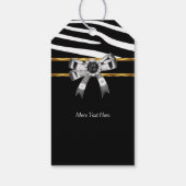 Zebra Goud Zwart Witte Parel Cadeaulabel (Achterkant)