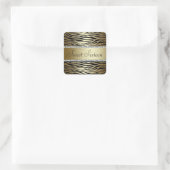 Zebra Gouden Print met Faux Jewels Sticker (Tas)