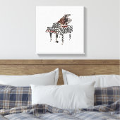 Zebra Grand Piano ~ 12x12.75 Dikke Canvas Afdruk (Insitu (Slaapkamer))