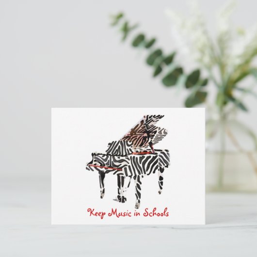 Zebra Grand Piano ~ Briefkaart / Uitnodiging (Staand voorkant)