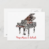 Zebra Grand Piano ~ Briefkaart / Uitnodiging (Voorkant / Achterkant)
