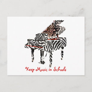 Zebra Grand Piano ~ Briefkaart / Uitnodiging