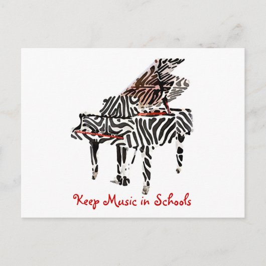 Zebra Grand Piano ~ Briefkaart / Uitnodiging (Voorkant)