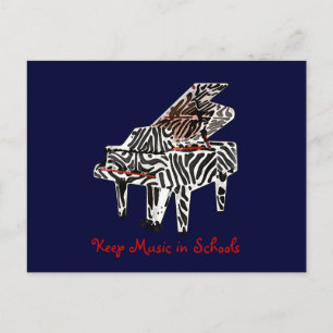 Zebra Grand Piano ~ Briefkaart / Uitnodiging