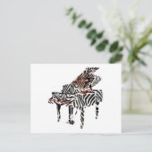 Zebra Grand Piano ~ Briefkaart / Uitnodigingen (Staand voorkant)