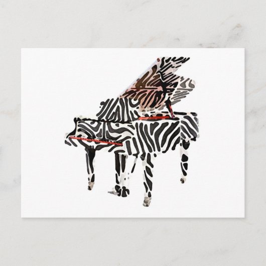 Zebra Grand Piano ~ Briefkaart / Uitnodigingen (Voorkant)
