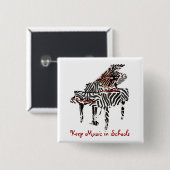 Zebra Grand Piano ~ Button (Voorkant /achterkant)