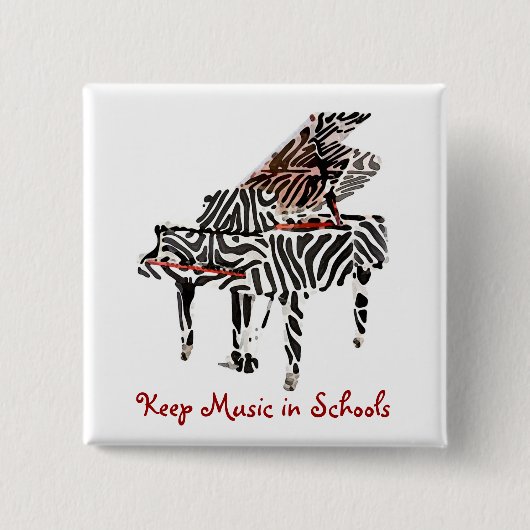 Zebra Grand Piano ~ Button (Voorkant)