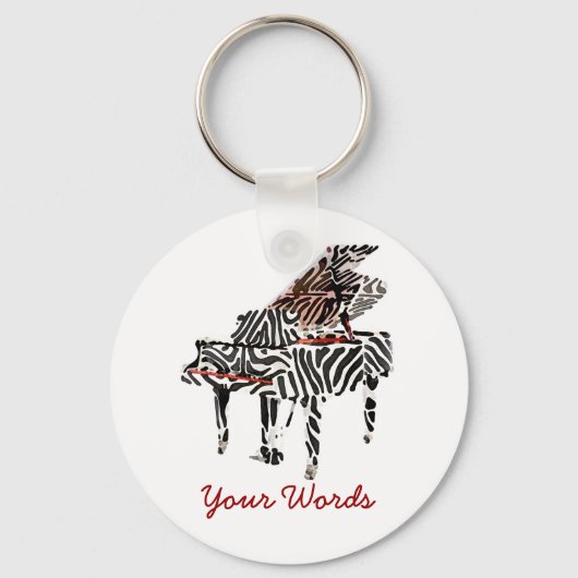 Zebra Grand Piano - Sleutelhanger (Voorkant)
