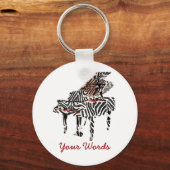 Zebra Grand Piano - Sleutelhanger (Voorkant)